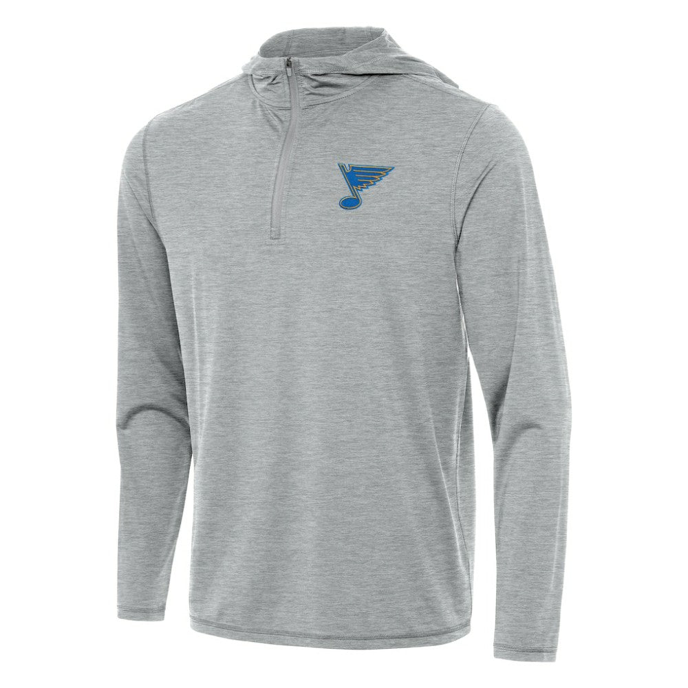 St. Louis Blues Antigua Tidy Quarter-Zip Hoodie - Heather Gray - NHL