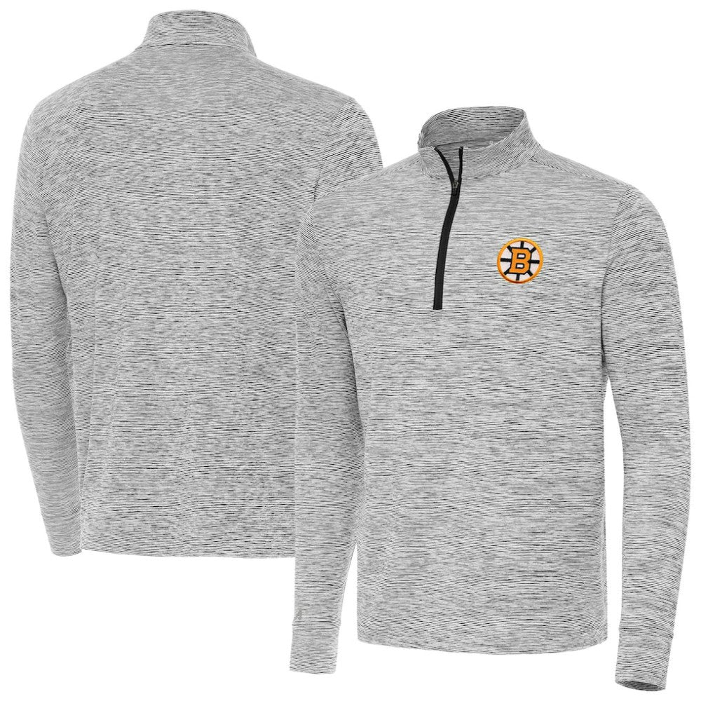 Boston Bruins Antigua Cause Quarter-Zip Jacket - Black - NHL