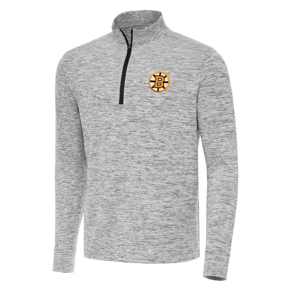 Boston Bruins Antigua Cause Quarter-Zip Jacket - Black - NHL