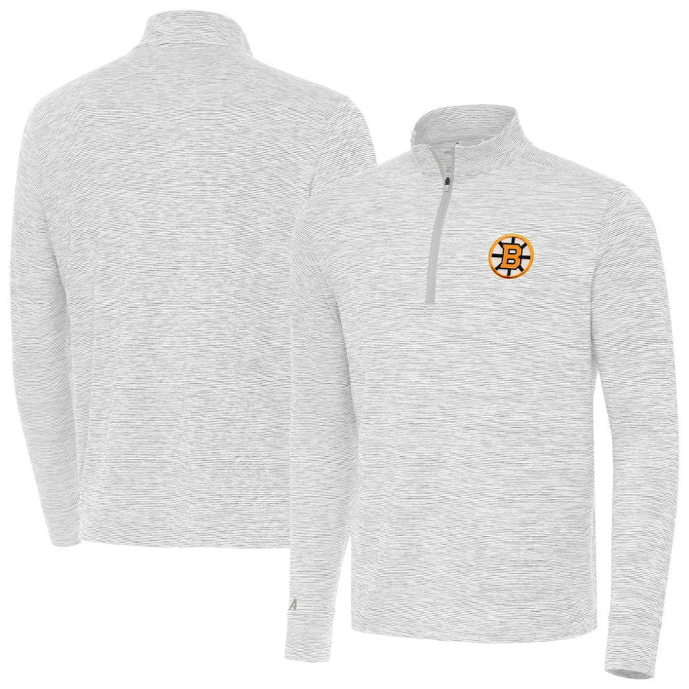 Boston Bruins Antigua Cause Quarter-Zip Jacket - Gray - NHL