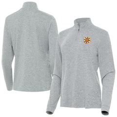 Boston Bruins Antigua Mentor Long Sleeve Quarter-Zip Mock Polo - Heather Gray - NHL