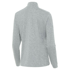 Boston Bruins Antigua Mentor Long Sleeve Quarter-Zip Mock Polo - Heather Gray - NHL