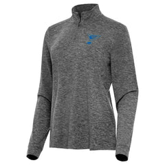 St. Louis Blues Antigua Mentor Long Sleeve Quarter-Zip Mock Polo - Heather Black - NHL