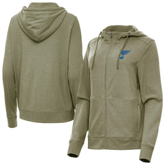 St. Louis Blues Antigua Women's Seeker Full-Zip Hoodie - Olive - NHL