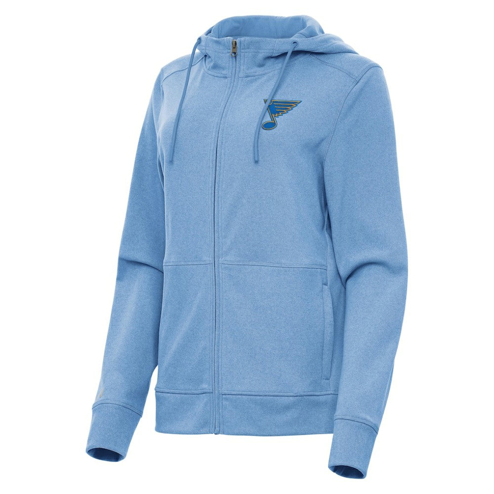 St. Louis Blues Antigua Women's Seeker Full-Zip Hoodie - Heather Blue - NHL