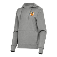 Boston Bruins Antigua Women's Justice Pullover Hoodie - Heather Black - NHL