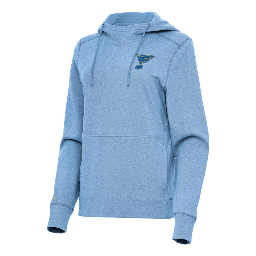 St. Louis Blues Antigua Women's Justice Pullover Hoodie - Heather Blue - NHL