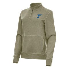 St. Louis Blues Antigua Women's Crush Quarter-Zip Pullover - Olive - NHL