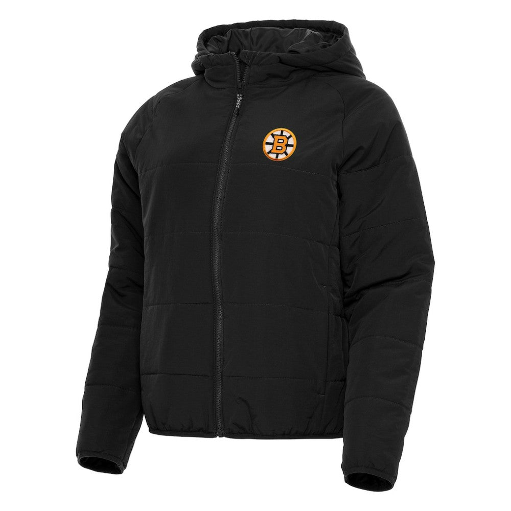 Boston Bruins Antigua Women's Raglan Universe Full-Zip Hooded Jacket - Black - NHL