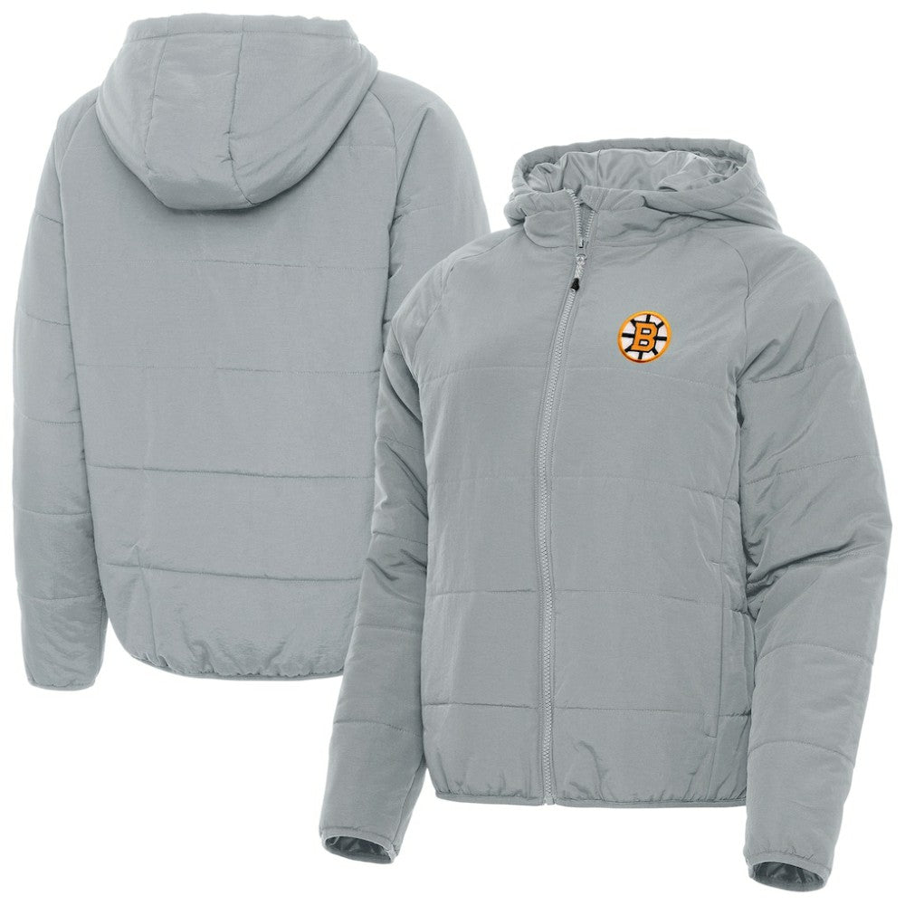 Boston Bruins Antigua Women's Raglan Universe Full-Zip Hooded Jacket - Gray - NHL