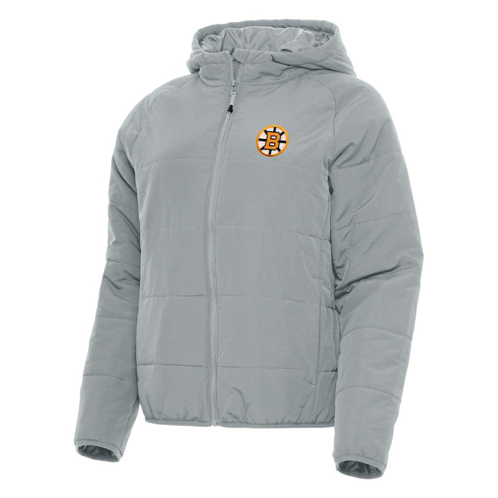Boston Bruins Antigua Women's Raglan Universe Full-Zip Hooded Jacket - Gray - NHL