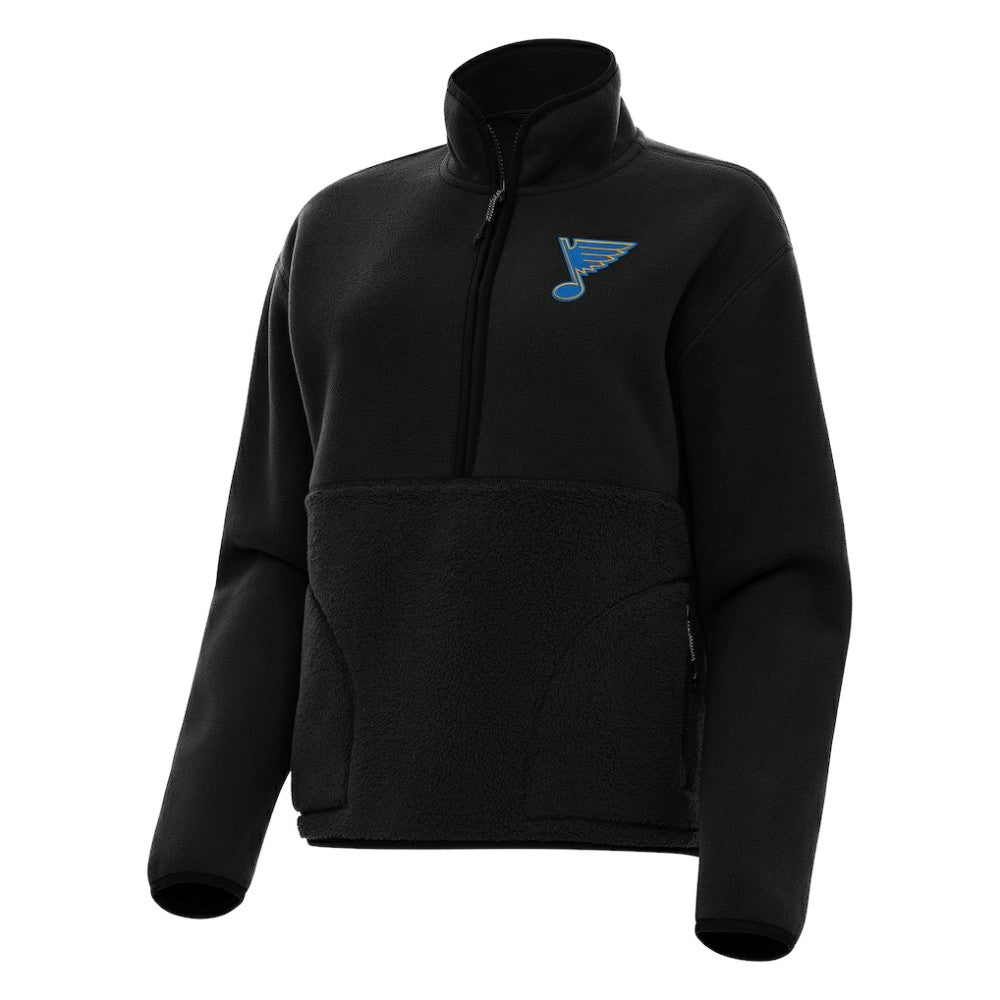 St. Louis Blues Antigua Women's Figure Half-Zip Pullover - Black - NHL