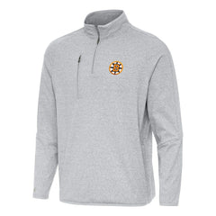 Boston Bruins Antigua Certain Tri-Blend Quarter-Zip Top - Heather Gray - NHL