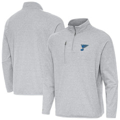 St. Louis Blues Antigua Certain Tri-Blend Quarter-Zip Top - Heather Gray - NHL