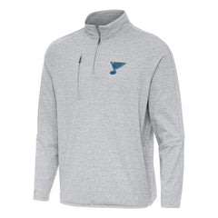 St. Louis Blues Antigua Certain Tri-Blend Quarter-Zip Top - Heather Gray - NHL
