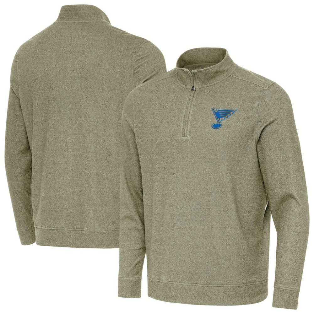 St. Louis Blues Antigua Subtle Quarter-Zip Sweatshirt - Olive - NHL