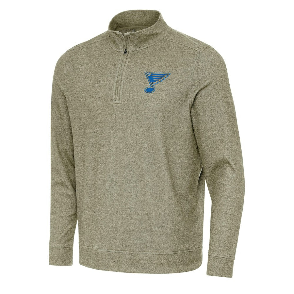 St. Louis Blues Antigua Subtle Quarter-Zip Sweatshirt - Olive - NHL
