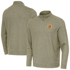 Boston Bruins Antigua Subtle Quarter-Zip Sweatshirt - Olive - NHL