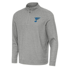 St. Louis Blues Antigua Subtle Quarter-Zip Sweatshirt - Heather Black - NHL
