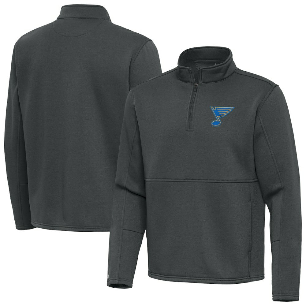 St. Louis Blues Antigua Twist Quarter-Zip Pullover Jacket - Pewter - NHL