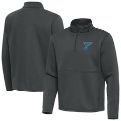 St. Louis Blues Antigua Twist Quarter-Zip Pullover Jacket - Pewter - NHL