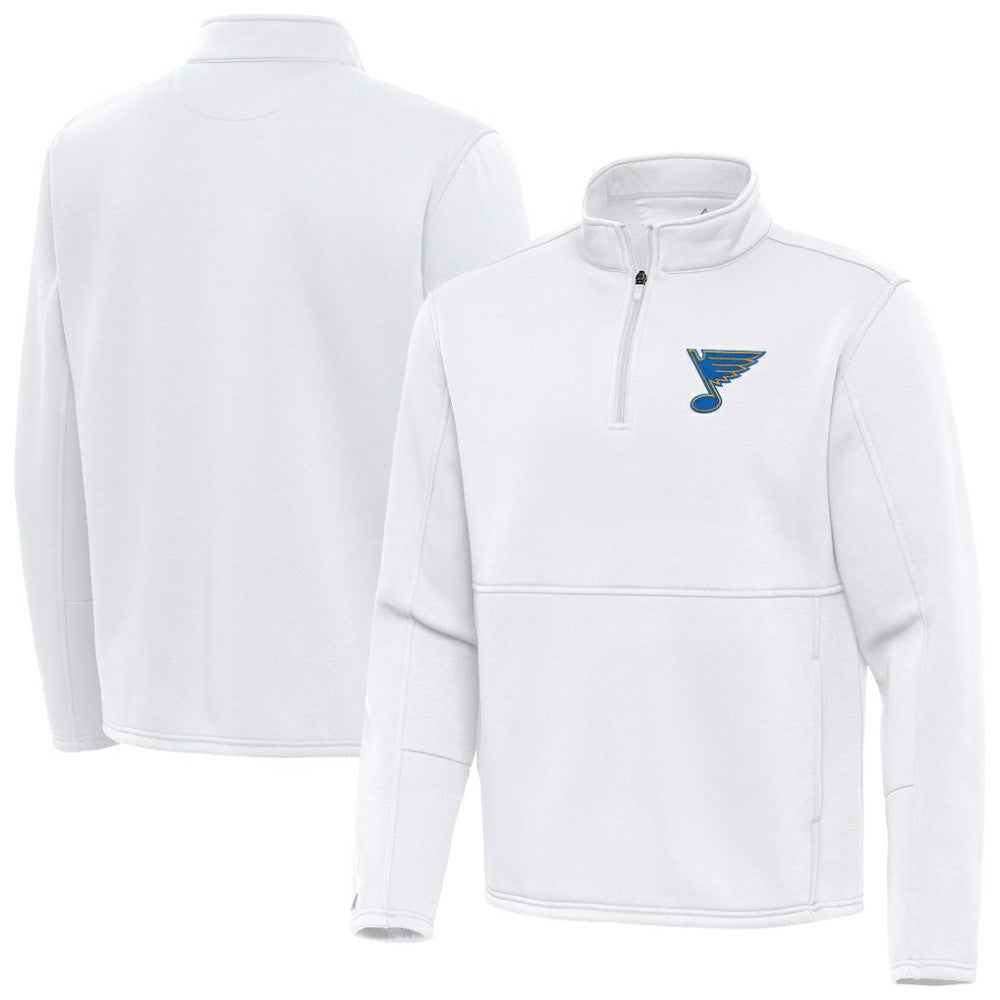 St. Louis Blues Antigua Twist Quarter-Zip Pullover Jacket - White - NHL