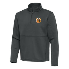 Boston Bruins Antigua Twist Quarter-Zip Pullover Jacket - Pewter - NHL