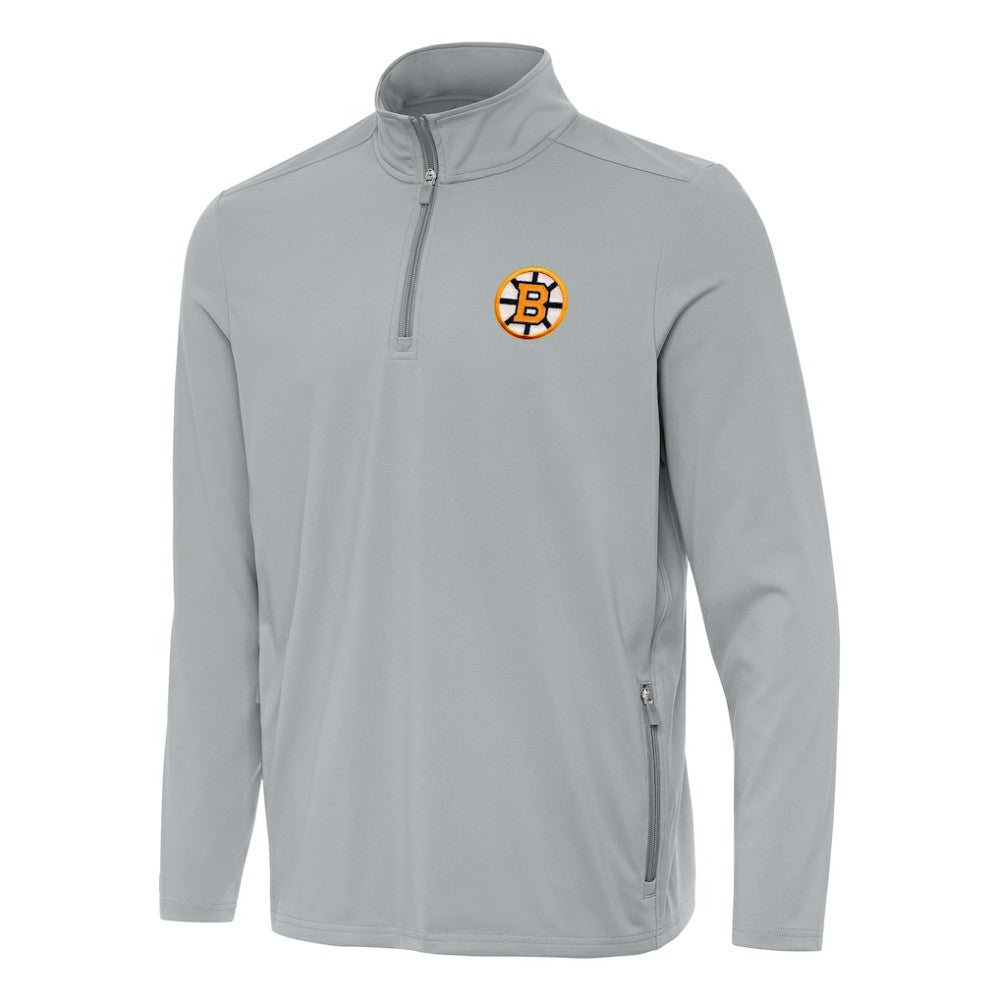Boston Bruins Antigua Perilous Quarter-Zip Sweatshirt - Gray - NHL