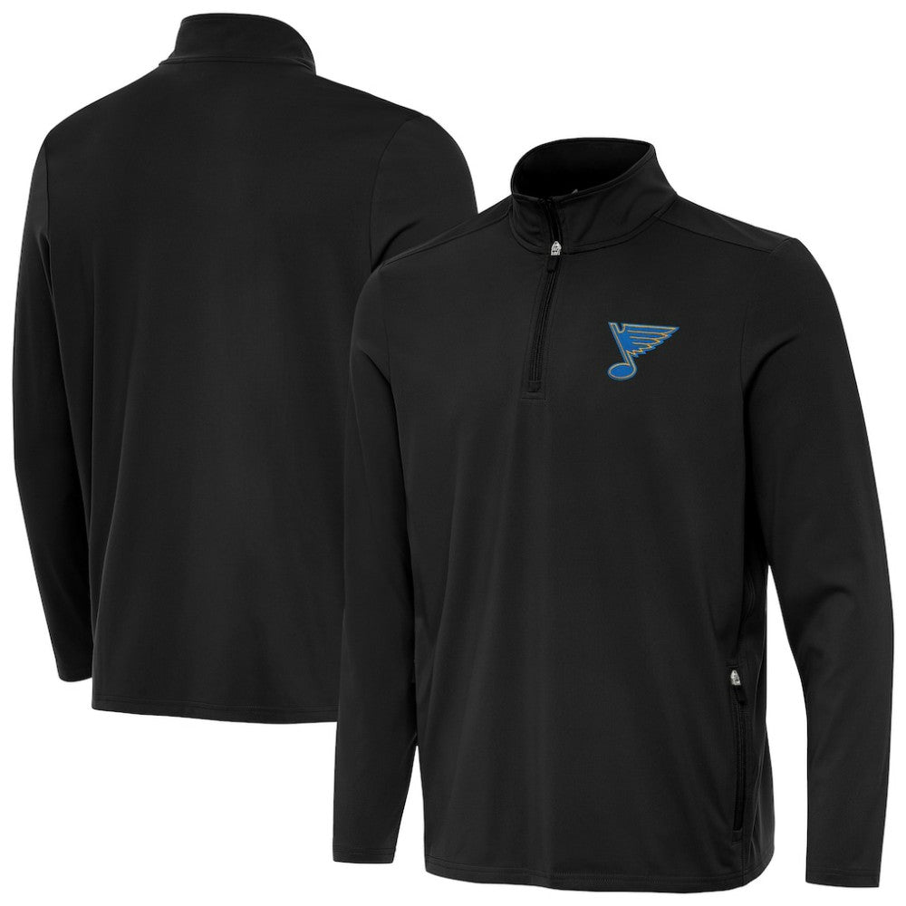 St. Louis Blues Antigua Perilous Quarter-Zip Sweatshirt - Black - NHL