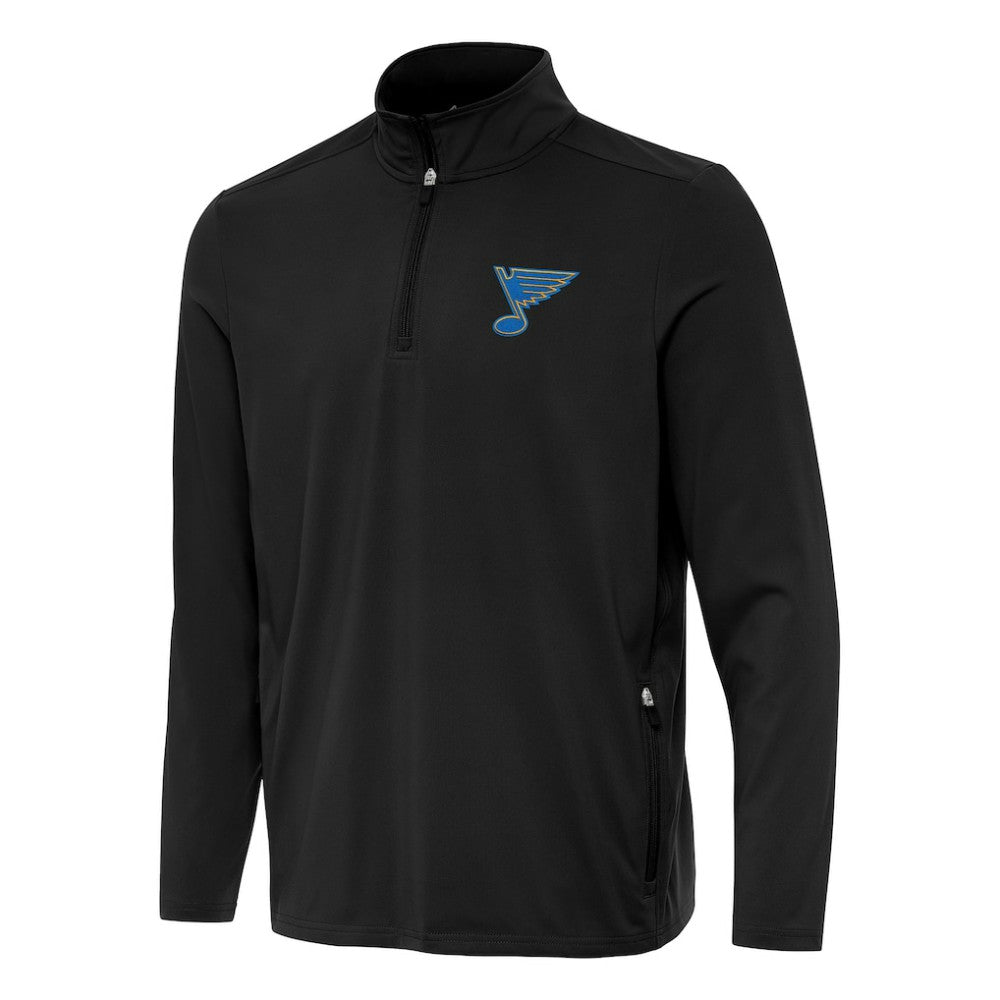 St. Louis Blues Antigua Perilous Quarter-Zip Sweatshirt - Black - NHL