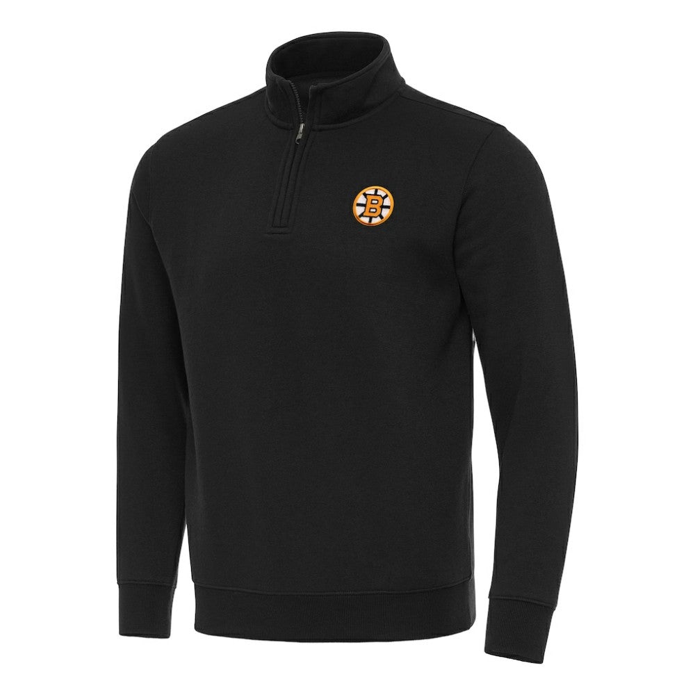 Boston Bruins Antigua Victory Quarter-Zip Pullover Top - Black - NHL