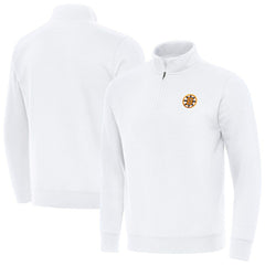 Boston Bruins Antigua Victory Quarter-Zip Pullover Top - White - NHL