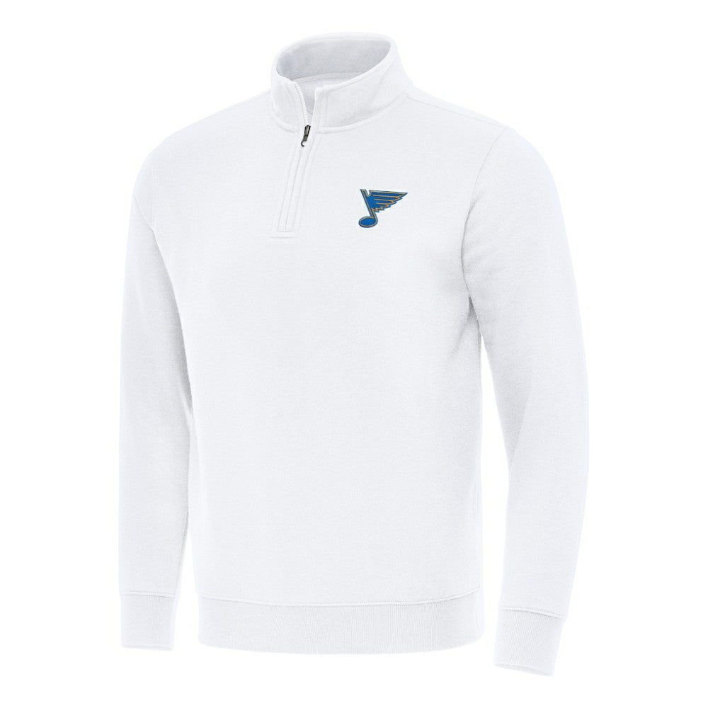 St. Louis Blues Antigua Victory Quarter-Zip Pullover Top - White - NHL