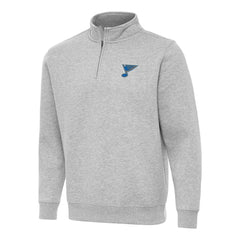St. Louis Blues Antigua Victory Quarter-Zip Pullover Top - Heather Gray - NHL