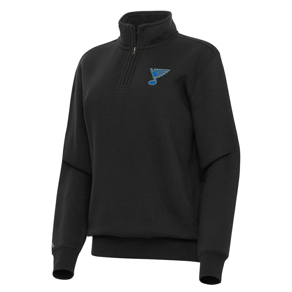 St. Louis Blues Antigua Women's Victory Quarter-Zip Pullover Top - Black - NHL