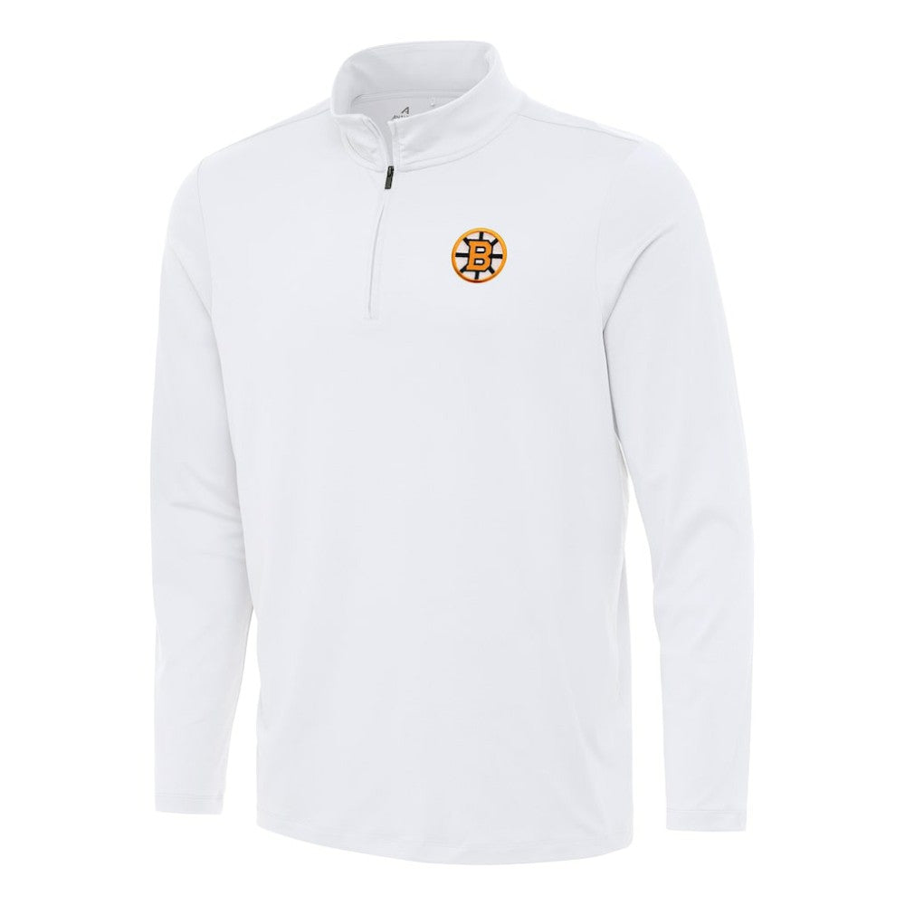Boston Bruins Antigua Reprocess Quarter-Zip Pullover - White - NHL