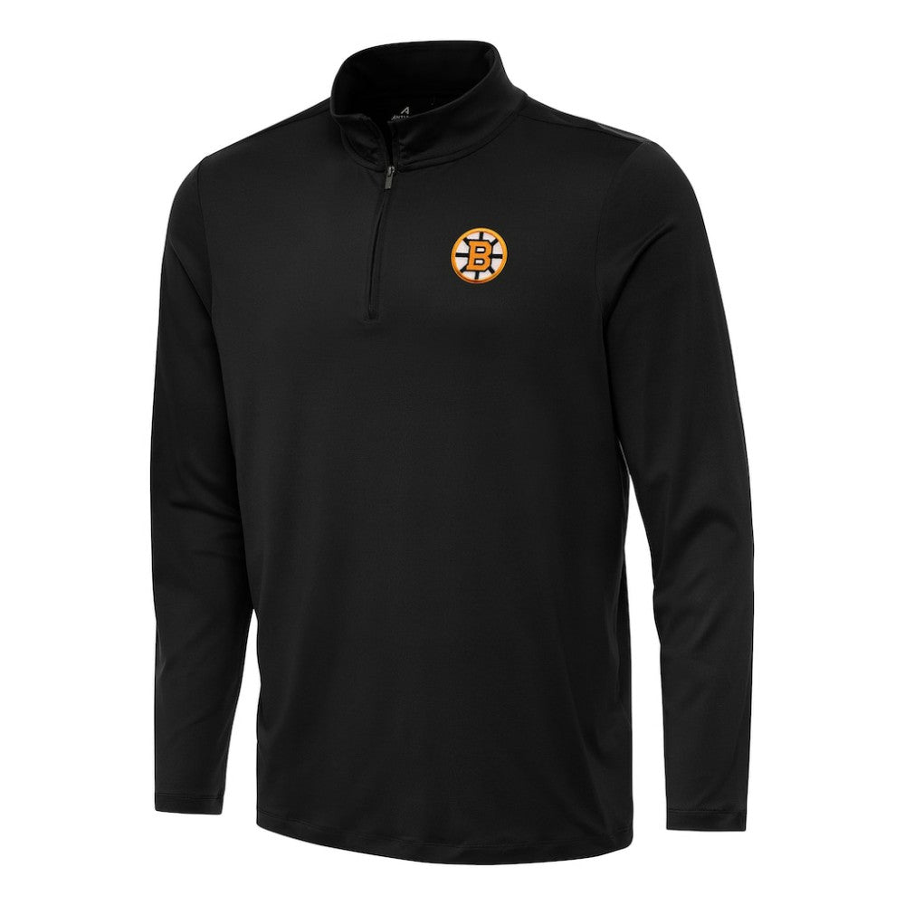 Boston Bruins Antigua Reprocess Quarter-Zip Pullover - Black - NHL