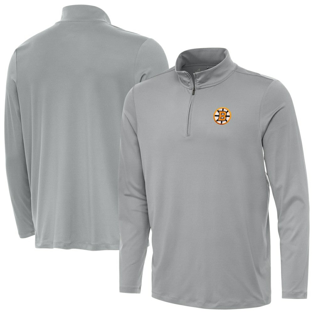 Boston Bruins Antigua Reprocess Quarter-Zip Pullover - Gray - NHL