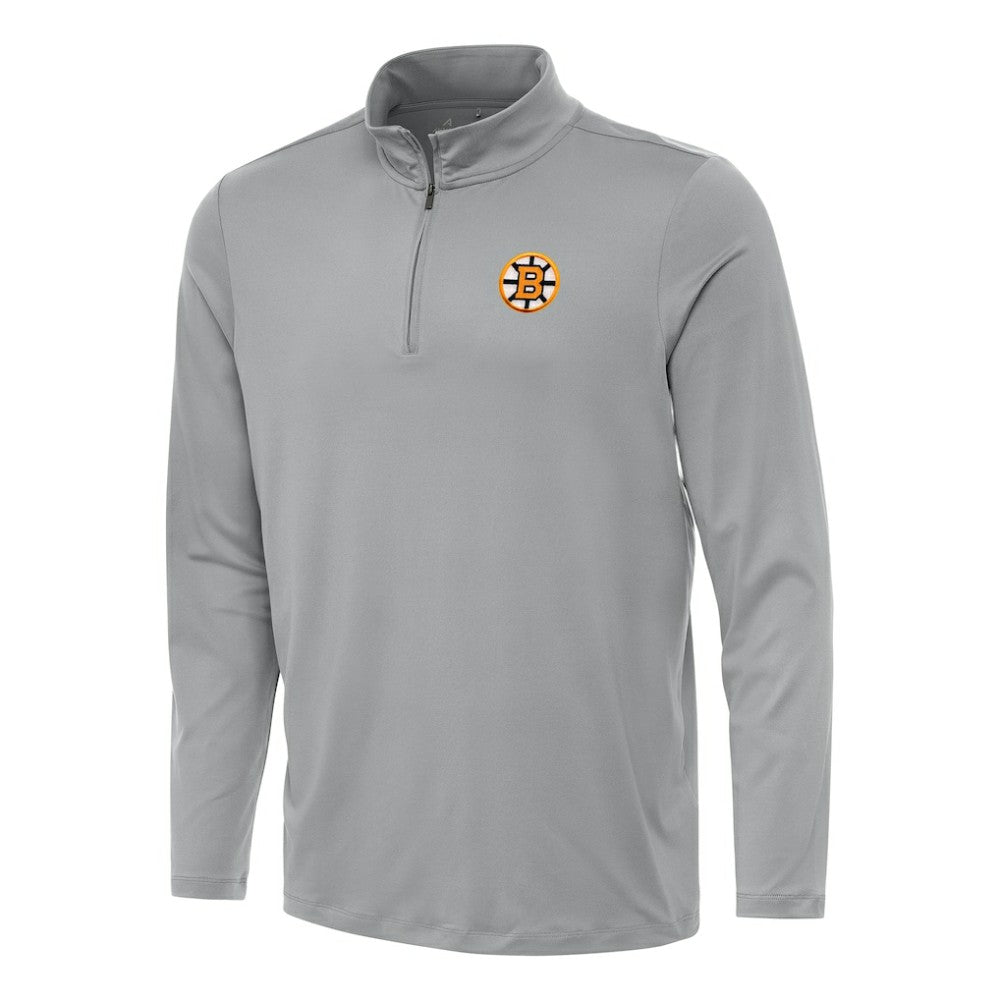 Boston Bruins Antigua Reprocess Quarter-Zip Pullover - Gray - NHL