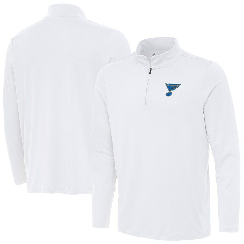 St. Louis Blues Antigua Reprocess Quarter-Zip Pullover - White - NHL