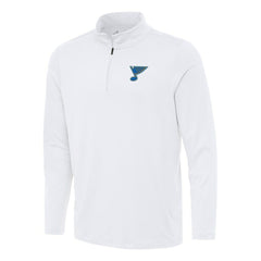 St. Louis Blues Antigua Reprocess Quarter-Zip Pullover - White - NHL