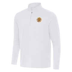 Boston Bruins Antigua Intent Quarter-Zip Top - White - NHL