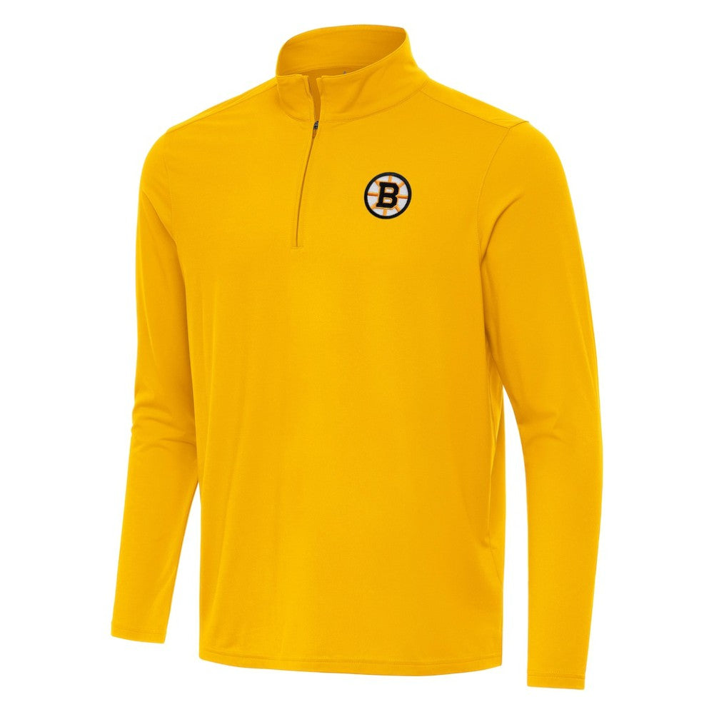 Boston Bruins Antigua Intent Quarter-Zip Top - Gold - NHL