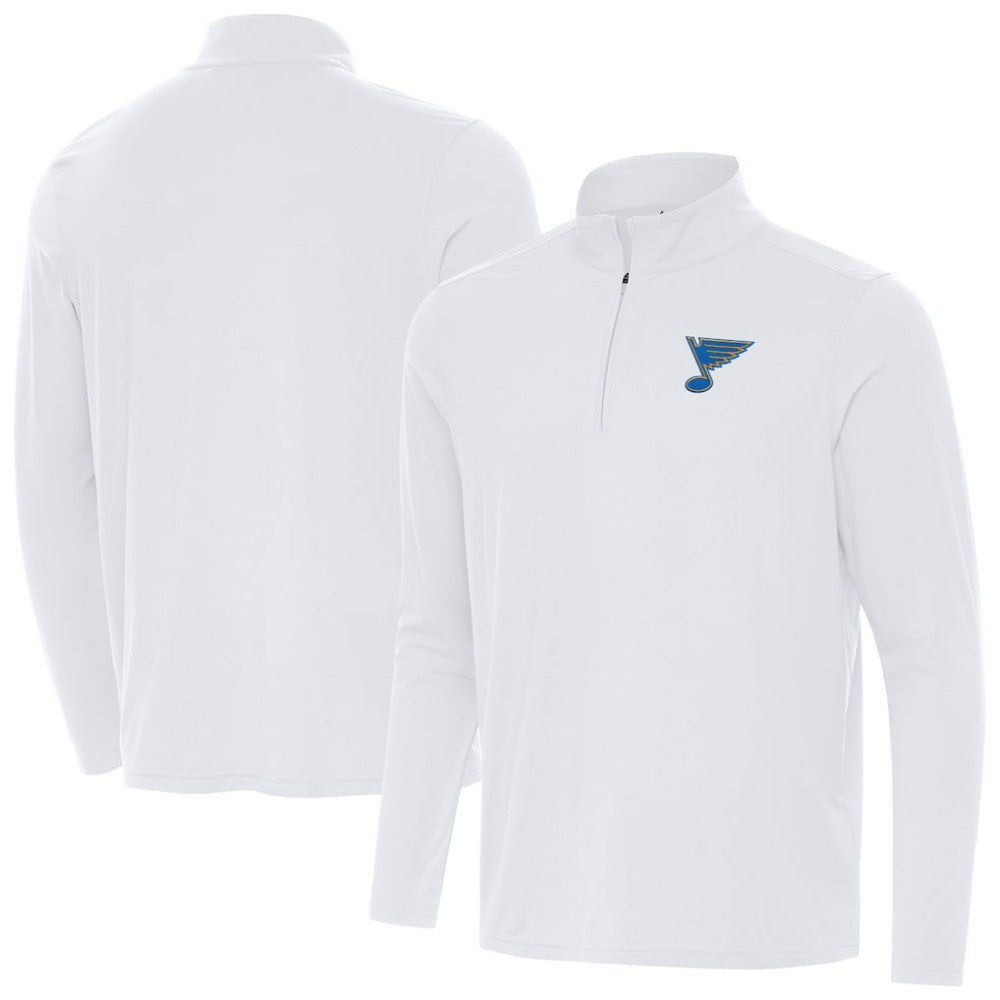 St. Louis Blues Antigua Intent Quarter-Zip Top - White - NHL