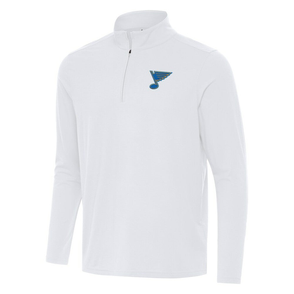 St. Louis Blues Antigua Intent Quarter-Zip Top - White - NHL