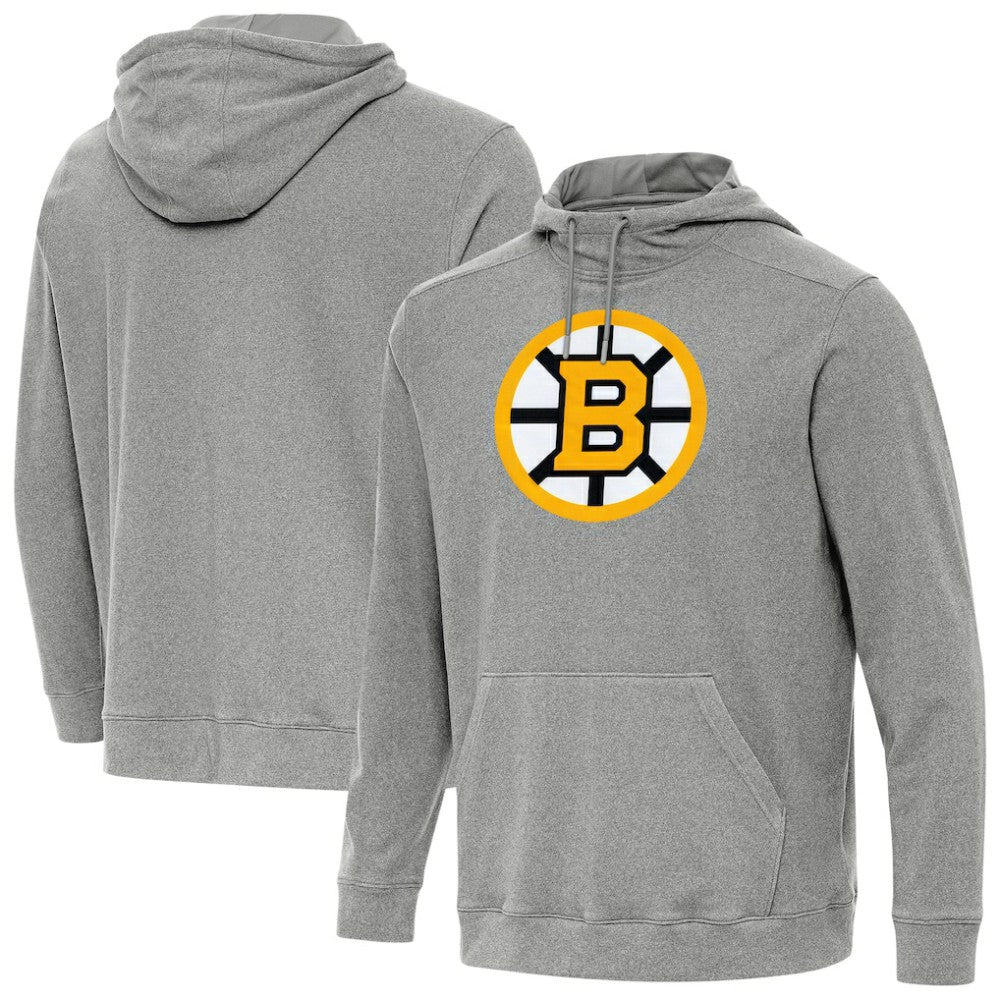 Boston Bruins Antigua Cloud Pullover Hoodie - Heather Black - NHL