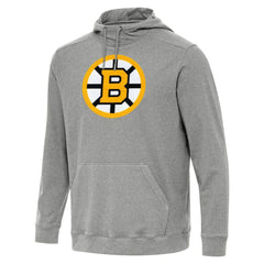 Boston Bruins Antigua Cloud Pullover Hoodie - Heather Black - NHL