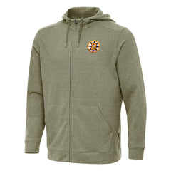 Boston Bruins Antigua Effortless Full-Zip Hoodie - Olive - NHL