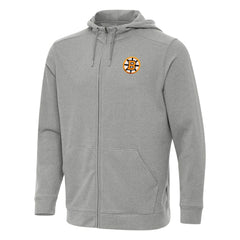 Boston Bruins Antigua Effortless Full-Zip Hoodie - Heather Gray - NHL
