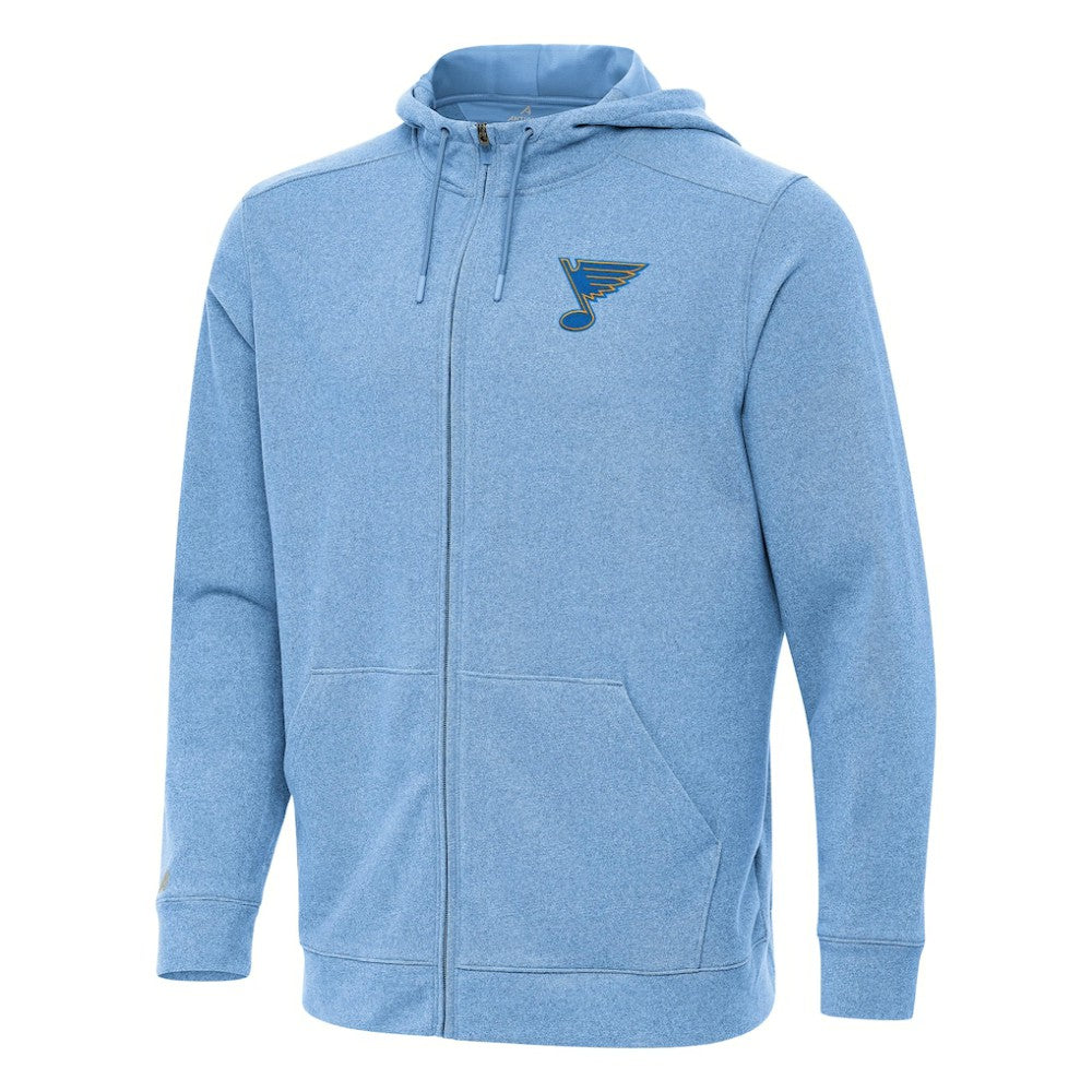 St. Louis Blues Antigua Effortless Full-Zip Hoodie - Heather Blue - NHL